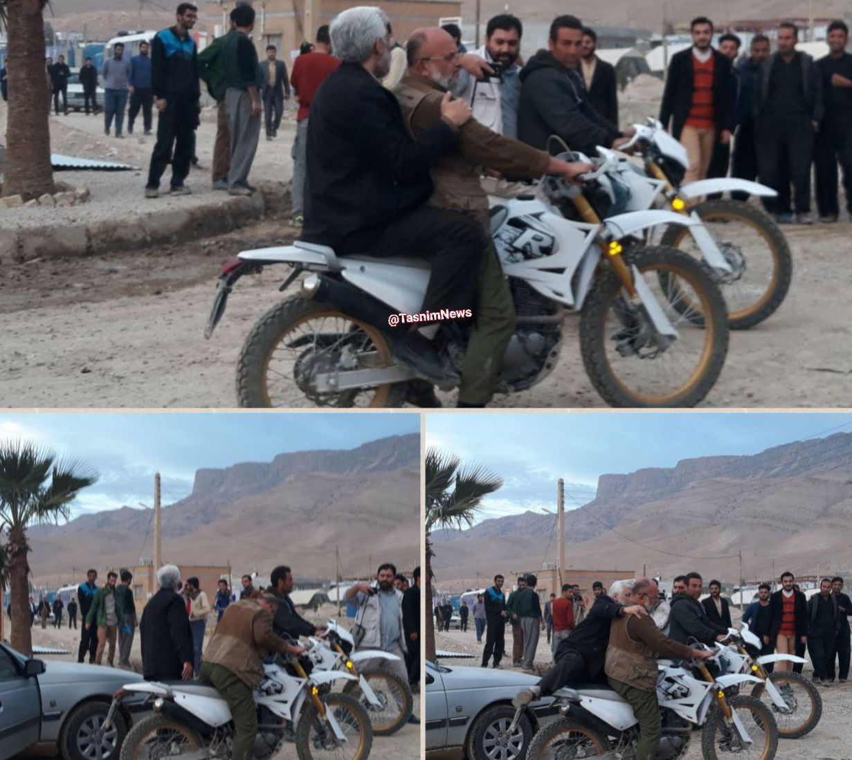 موترسواری سعید جلیلی در مناطق زلزله زده کرمانشاه +عکس